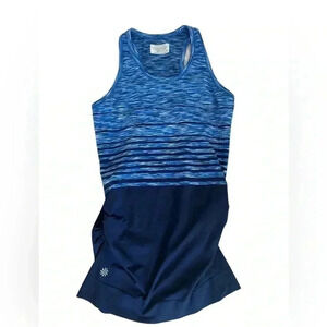 Athleta Finish Fast Racerback Tank Top Blue Stretch Style